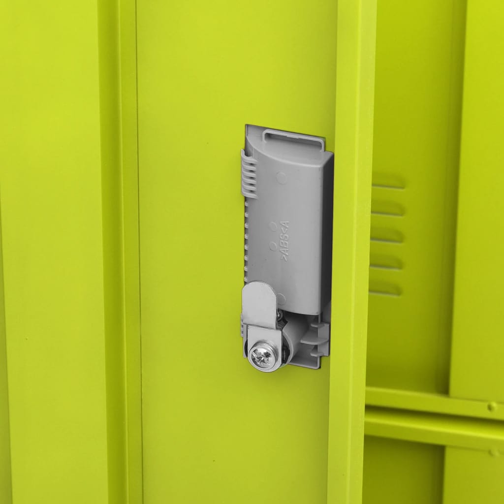 Locker Cabinet | Set of 2 | Light grey and green | Steel | Medium