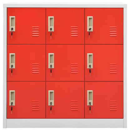 Locker Cabinets 5 pcs Light Grey and Red 90x45x92.5 cm Steel