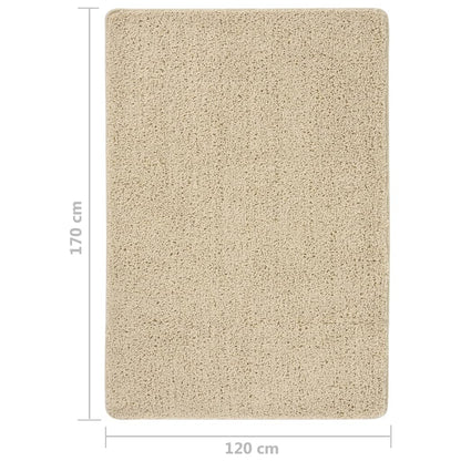 Shaggy Rug Cream 120x170 cm Anti Slip