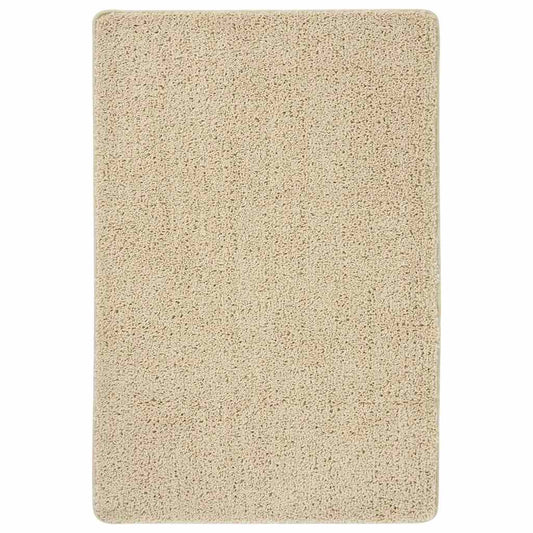 Shaggy Rug Cream 140x200 cm Anti Slip