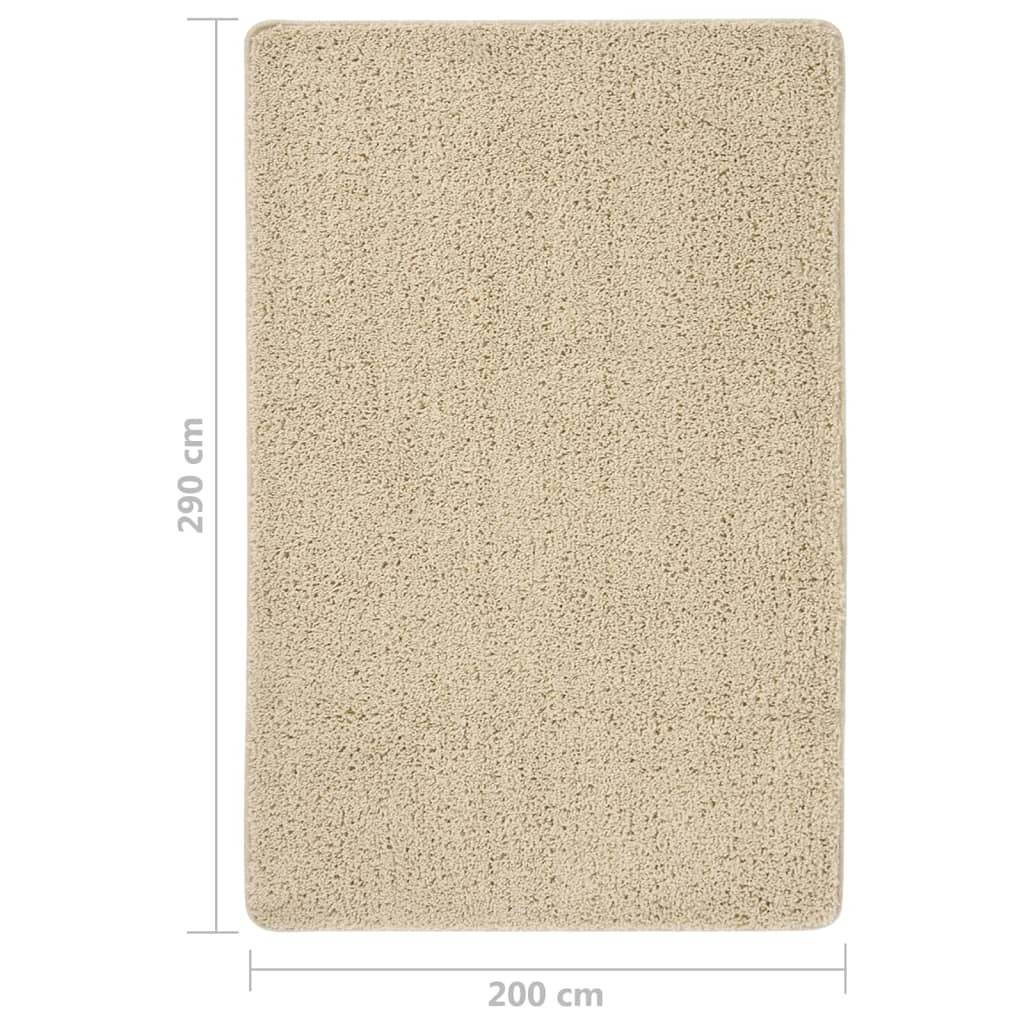Shaggy Rug Cream 200x290 cm Anti Slip