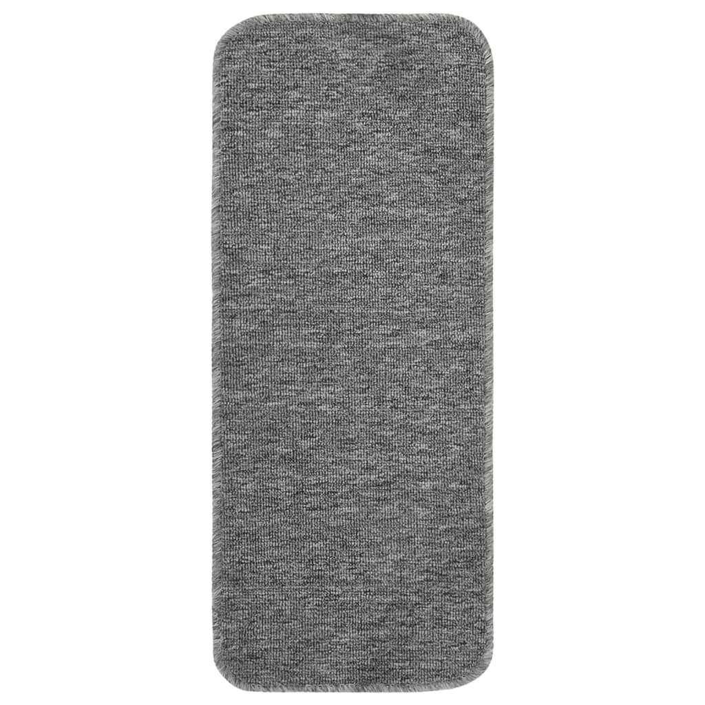 Anti Slip Stair Mats 15 pcs 60x25 cm Grey Rectangular