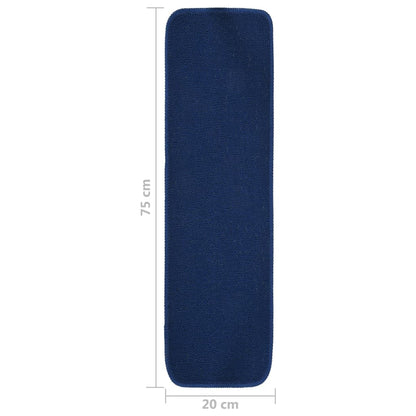 Anti Slip Stair Mats 15 pcs 75x20 cm Navy Blue Rectangular
