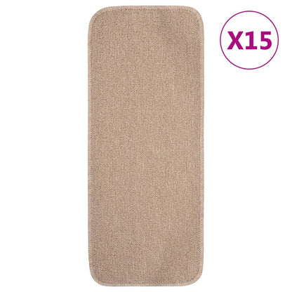 Stair Mat | Set of 15 | Beige | 100% Polypropylene | 60x25 cm | Stair Mat