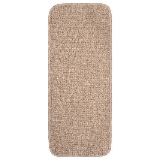Anti Slip Stair Mats 15 pcs 60x25 cm Beige Rectangular