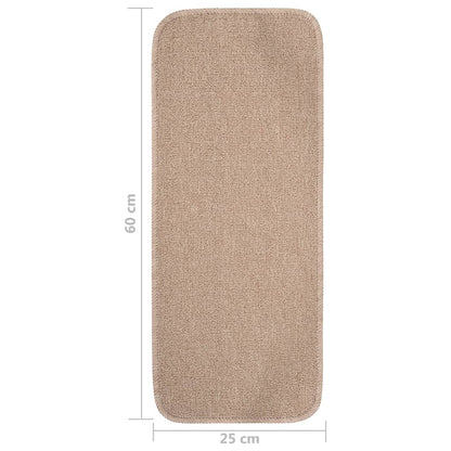 Stair Mat | Set of 15 | Beige | 100% Polypropylene | 60x25 cm | Stair Mat
