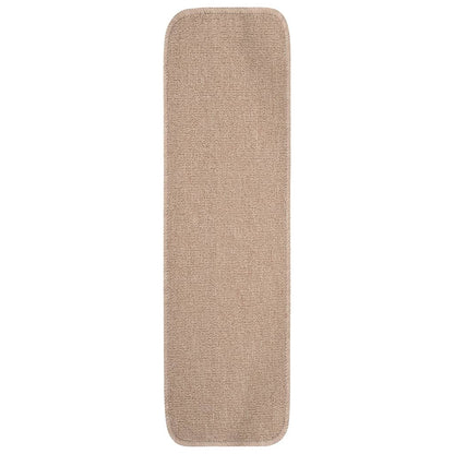 Anti Slip Stair Mats 15 pcs 75x20 cm Beige Rectangular