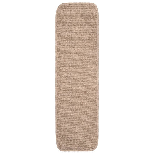 Anti Slip Stair Mats 15 pcs 75x20 cm Beige Rectangular