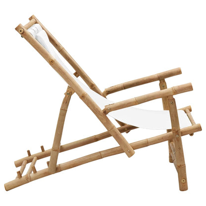 Deck Chair | Cream White | Bamboo, Canvas (100% Polyester) | Standard