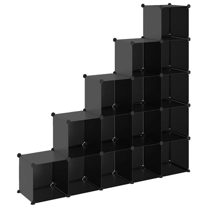 Storage Cube Organiser | Black | PP Plastic | 155 x 32 x 153.5 cm