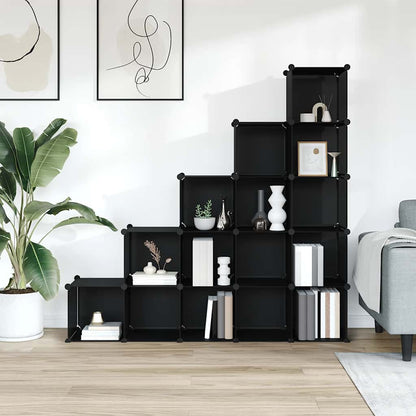 Storage Cube Organiser | Black | PP Plastic | 155 x 32 x 153.5 cm