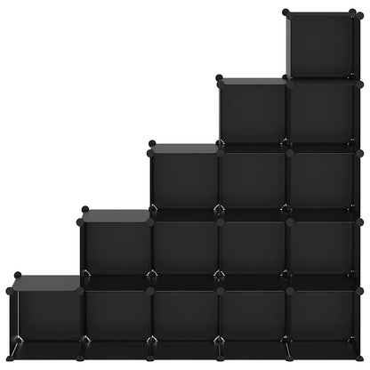 Storage Cube Organiser | Black | PP Plastic | 155 x 32 x 153.5 cm