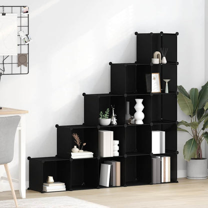 Storage Cube Organiser | Black | PP Plastic | 155 x 32 x 153.5 cm