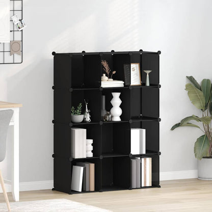 Storage Cube Organiser with 12 Cubes Black PP