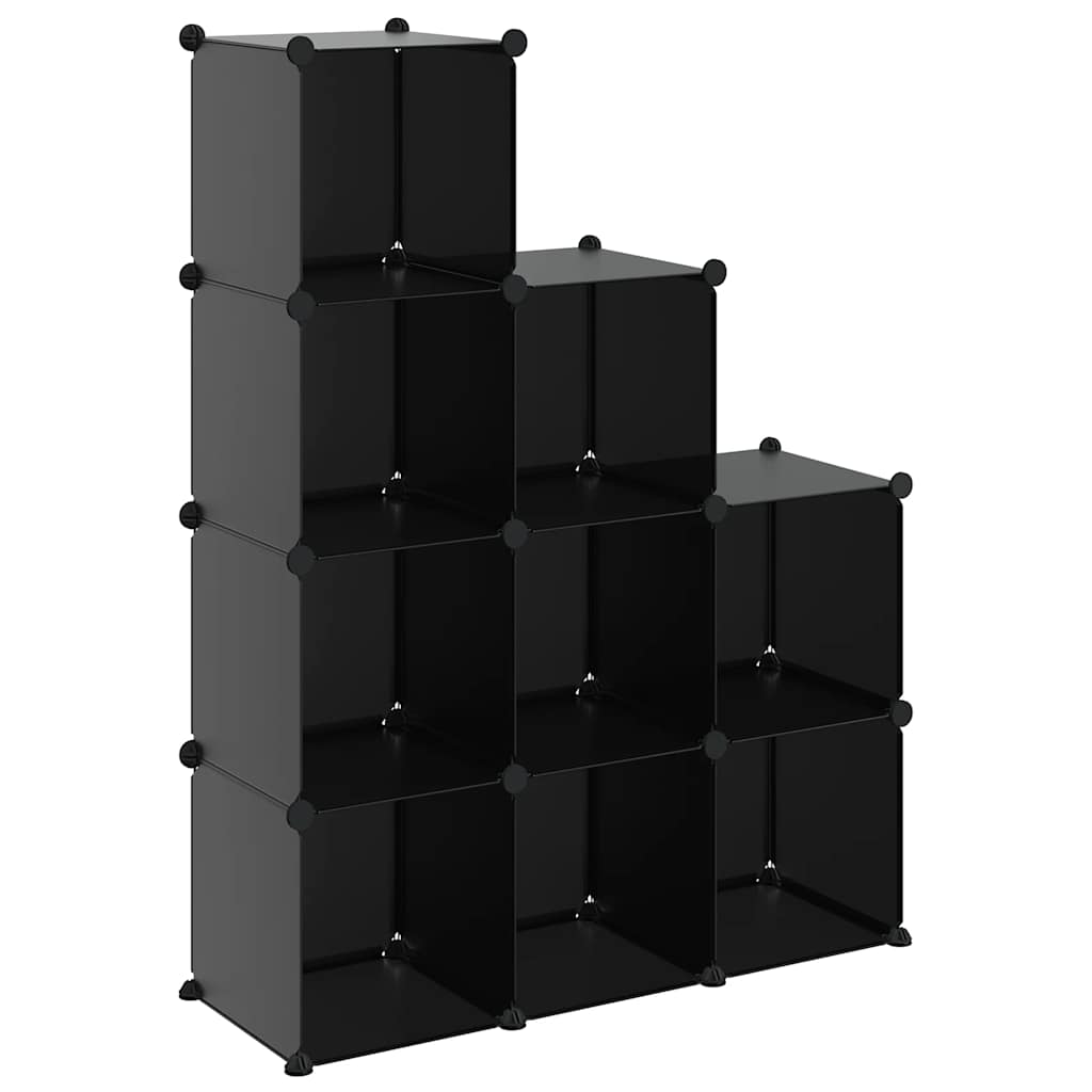 Storage Cube Organiser with 9 Cubes Black PP