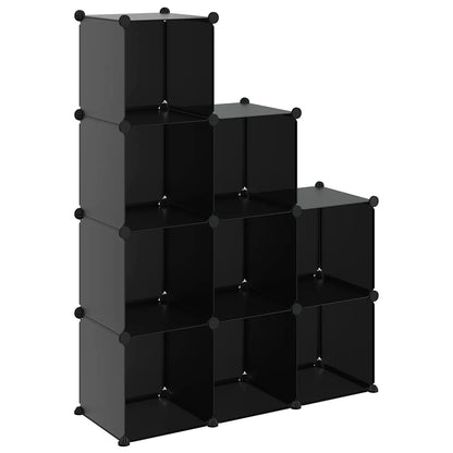 Storage Cube Organiser with 9 Cubes Black PP