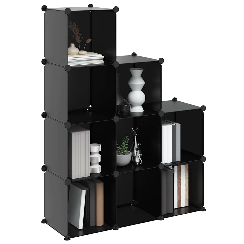 Storage Cube Organiser with 9 Cubes Black PP