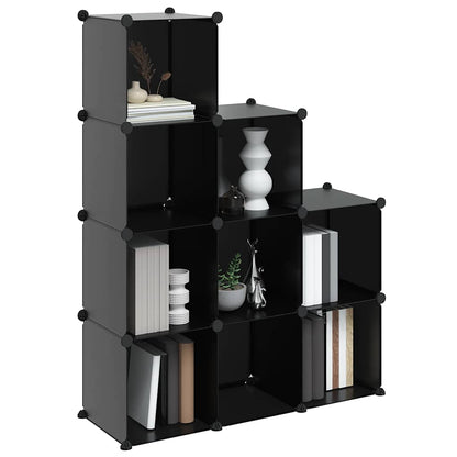 Storage Cube Organiser with 9 Cubes Black PP