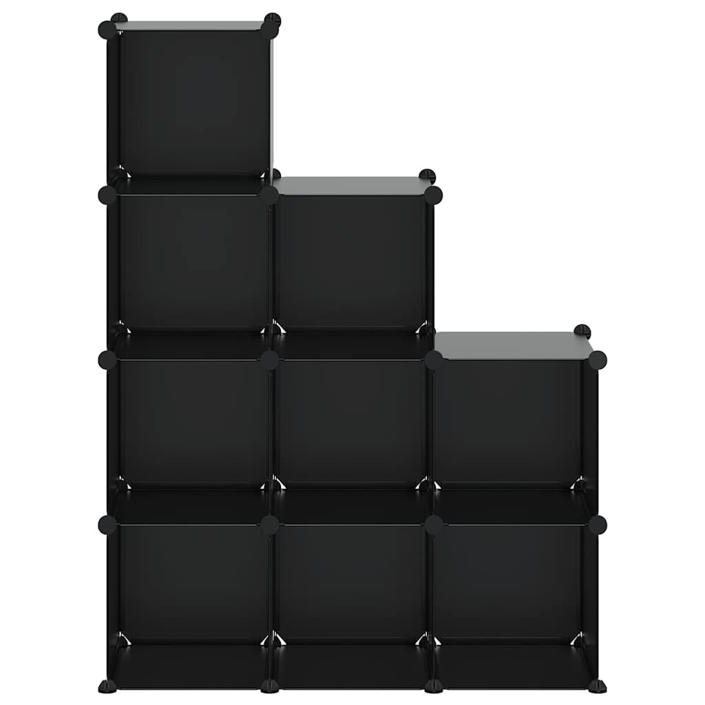 Storage Cube Organiser with 9 Cubes Black PP