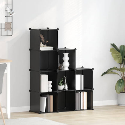 Storage Cube Organiser with 9 Cubes Black PP