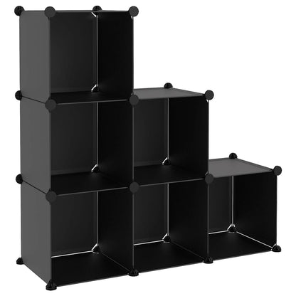 Storage Cube Organiser | Black | PP Plastic, Steel | Medium | Stackable