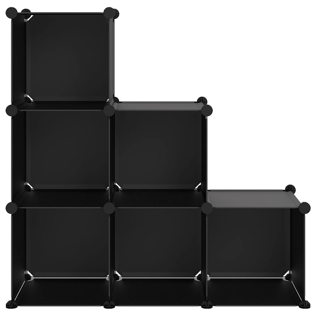 Storage Cube Organiser | Black | PP Plastic, Steel | Medium | Stackable