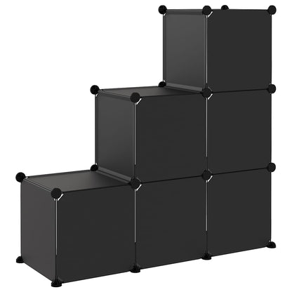 Storage Cube Organiser | Black | PP Plastic, Steel | Medium | Stackable