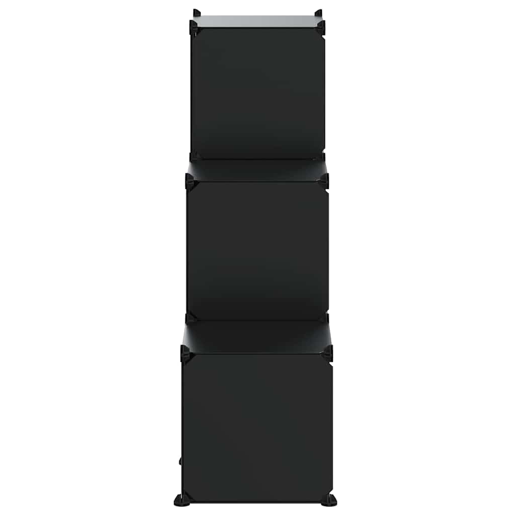 Storage Cube Organiser | Black | PP Plastic, Steel | Medium | Stackable