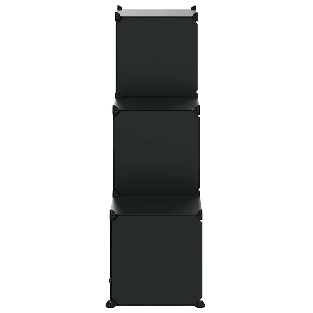 Storage Cube Organiser with 6 Cubes Black PP