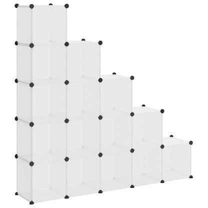 Storage Cube Organiser with 15 Cubes Transparent PP