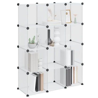 Storage Cube Organiser with 12 Cubes Transparent PP
