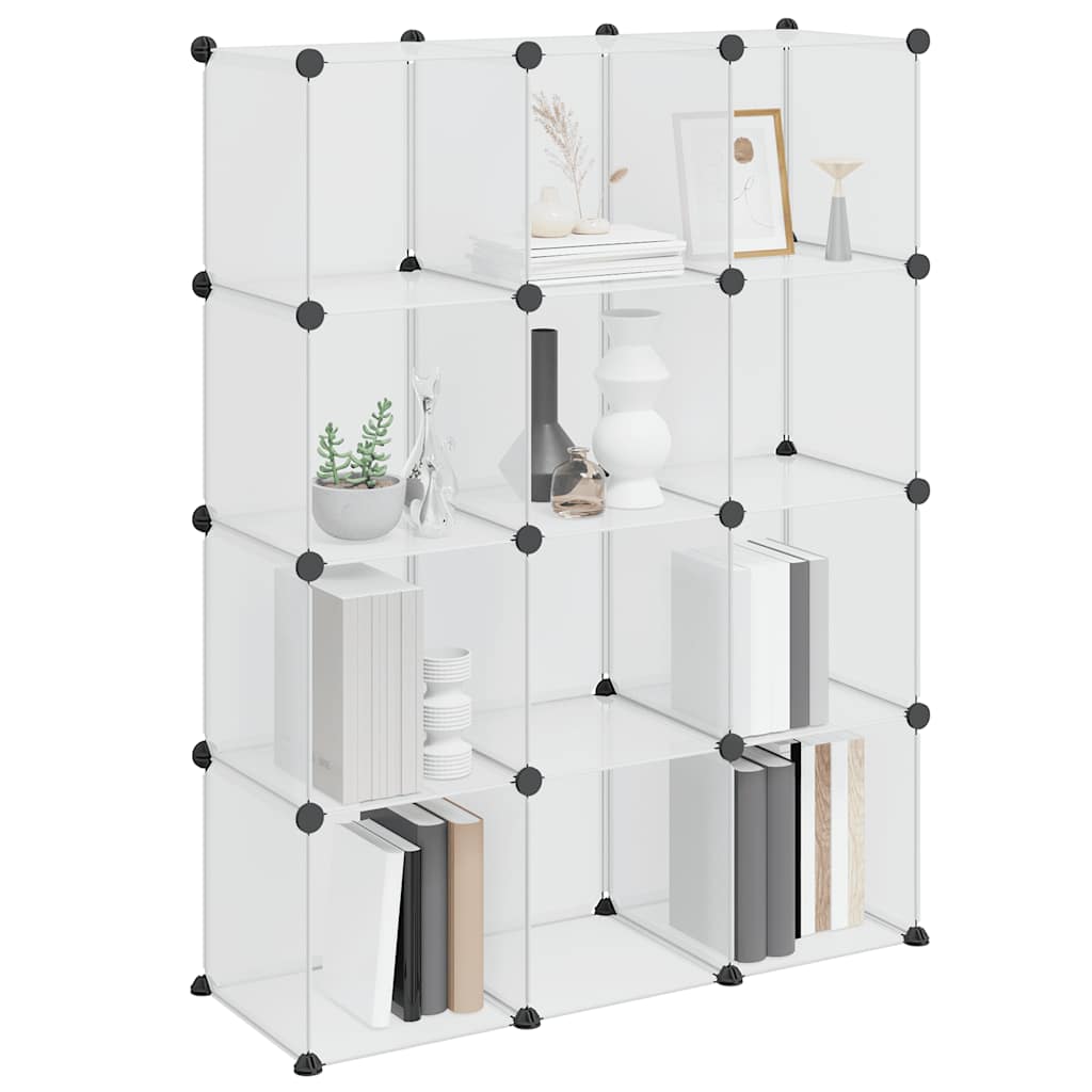 Storage Cube Organiser with 12 Cubes Transparent PP