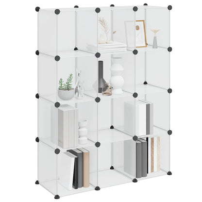 Storage Cube Organiser with 12 Cubes Transparent PP