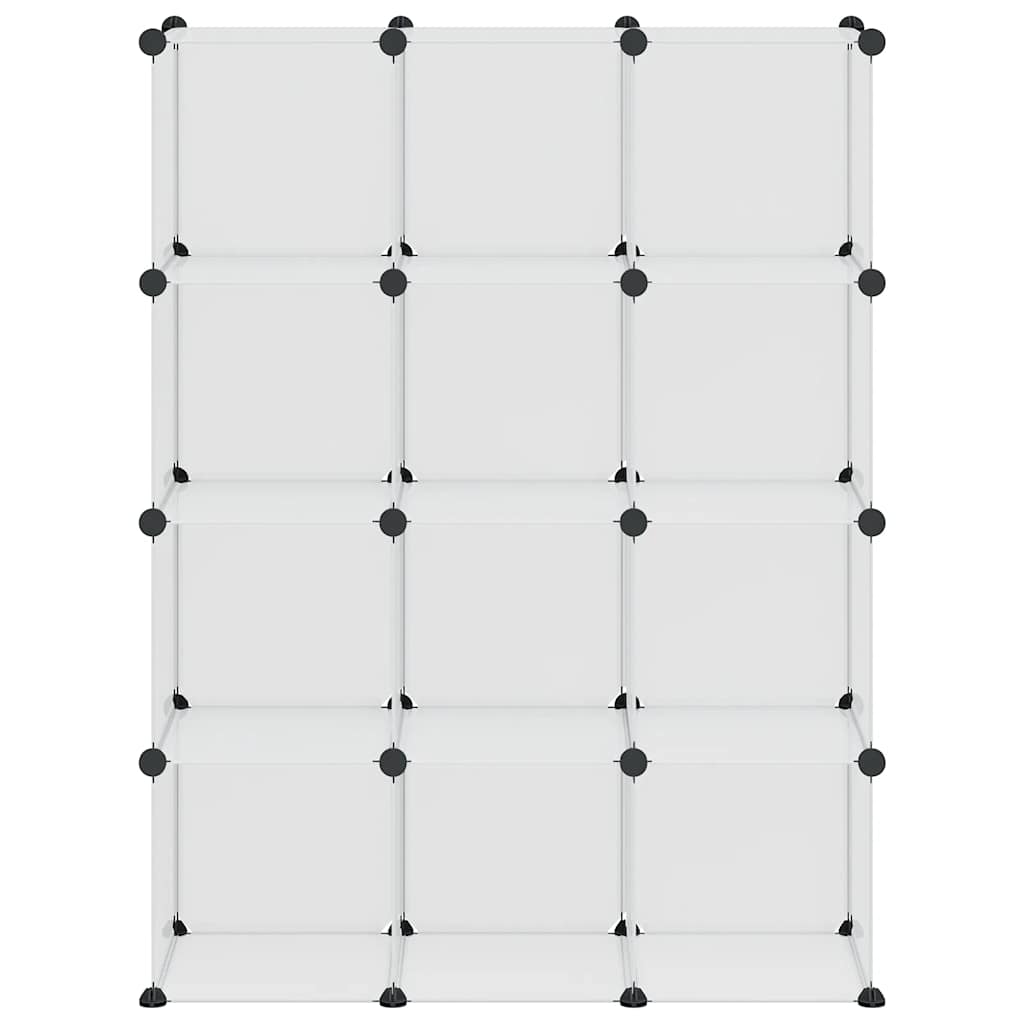 Storage Cube Organiser with 12 Cubes Transparent PP