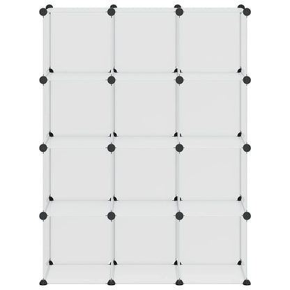 Storage Cube Organiser with 12 Cubes Transparent PP