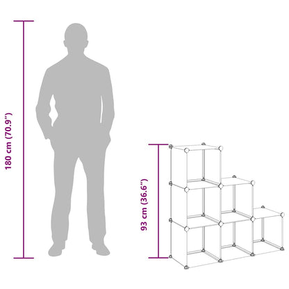 Storage Cube Organiser with 6 Cubes Transparent PP