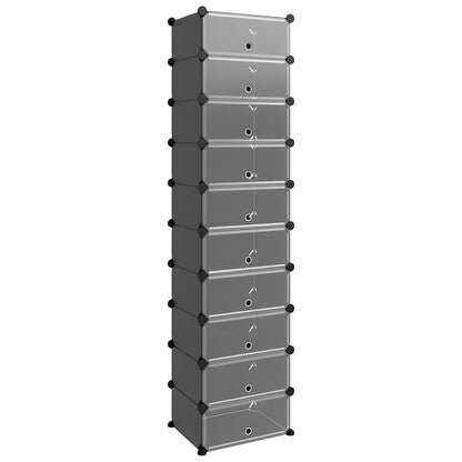 Shoe Rack | Black | Polypropylene, Steel | Tall | Shoe Rack | Rectangular