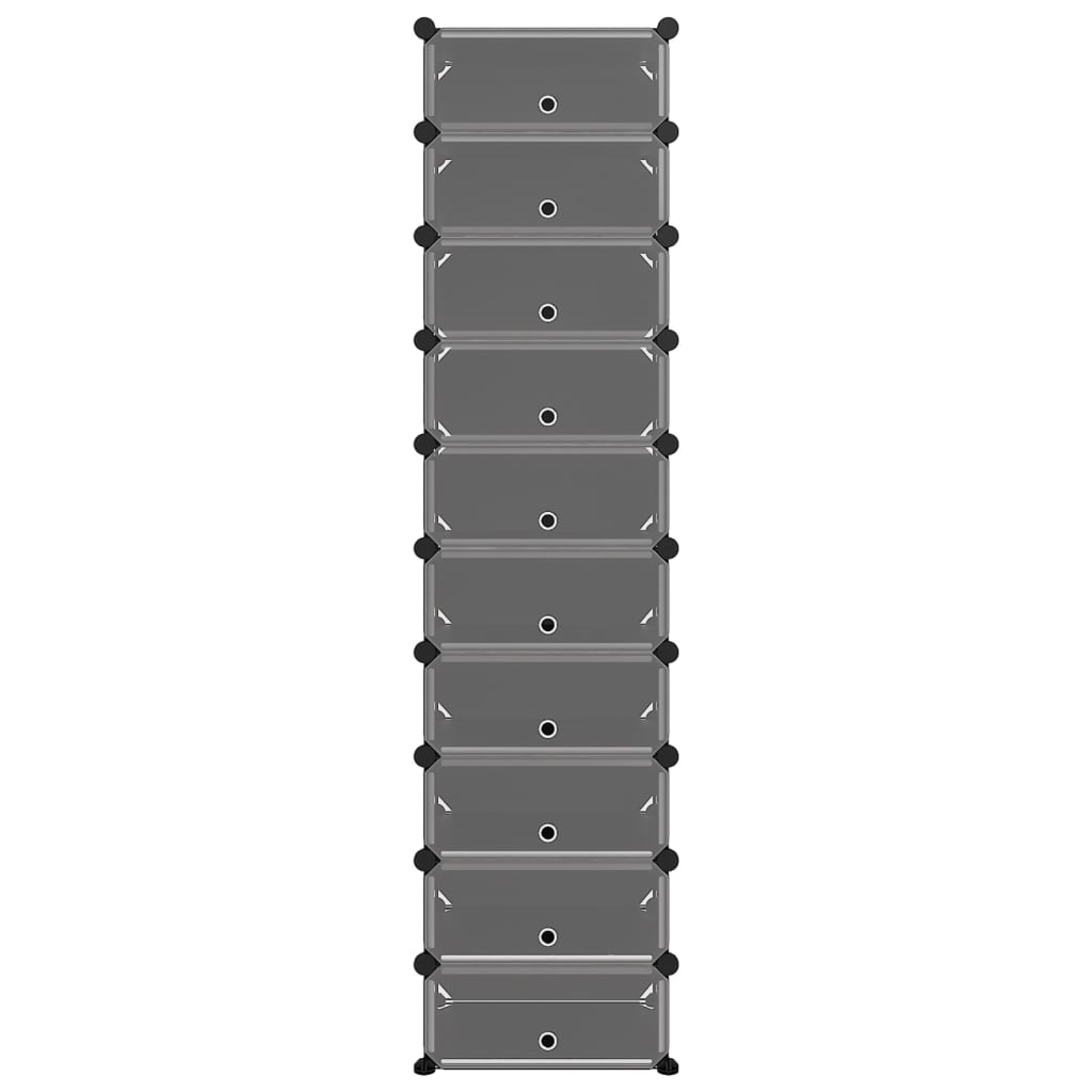 Shoe Rack | Black | Polypropylene, Steel | Tall | Shoe Rack | Rectangular