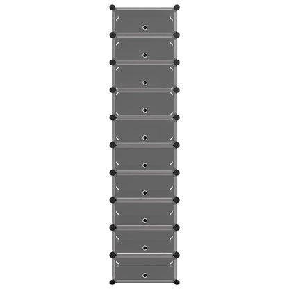 Shoe Rack | Black | Polypropylene, Steel | Tall | Shoe Rack | Rectangular