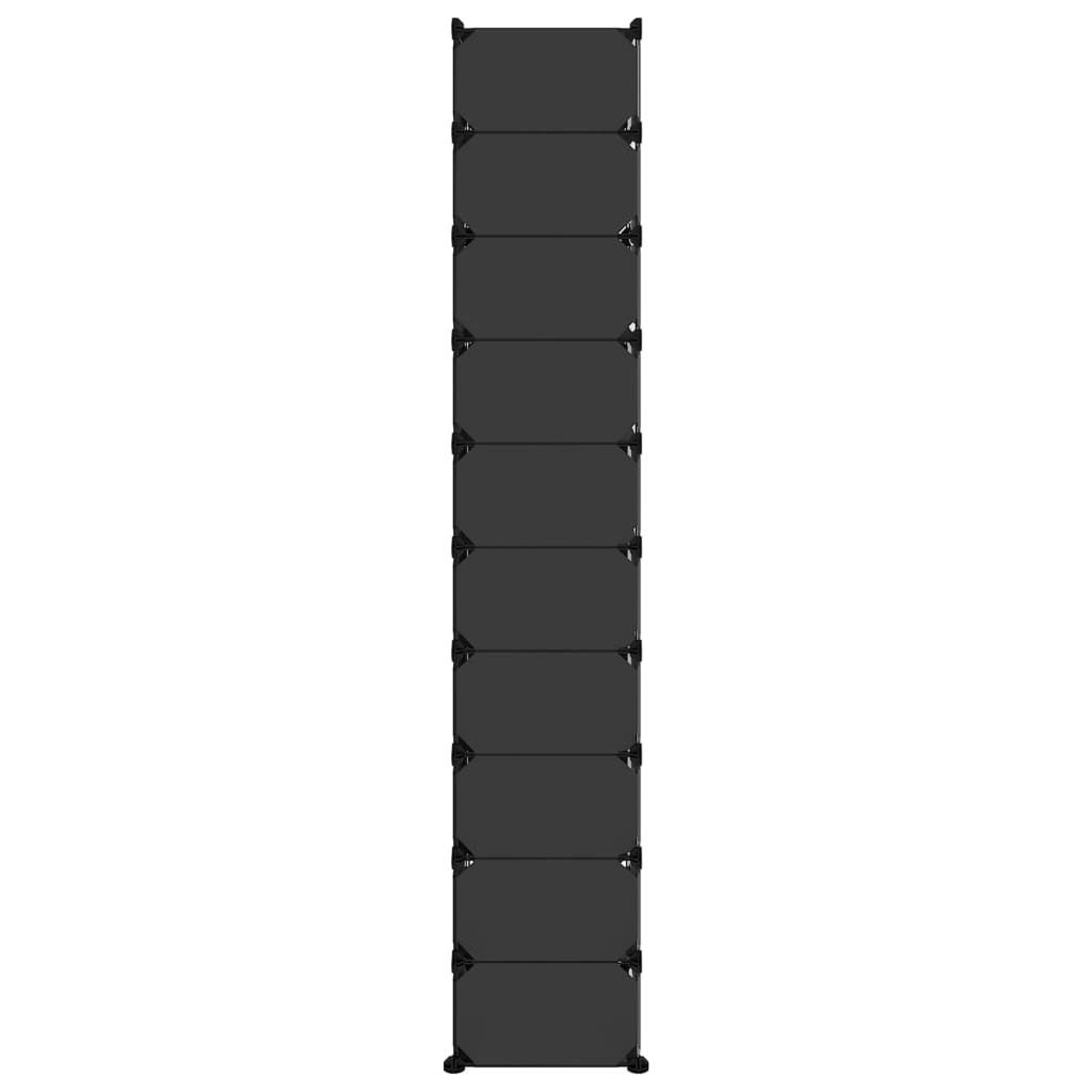 Shoe Rack | Black | Polypropylene, Steel | Tall | Shoe Rack | Rectangular