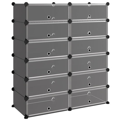 Shoe Rack | Black | Polypropylene, Steel | Large | Modular | Shoe Rack