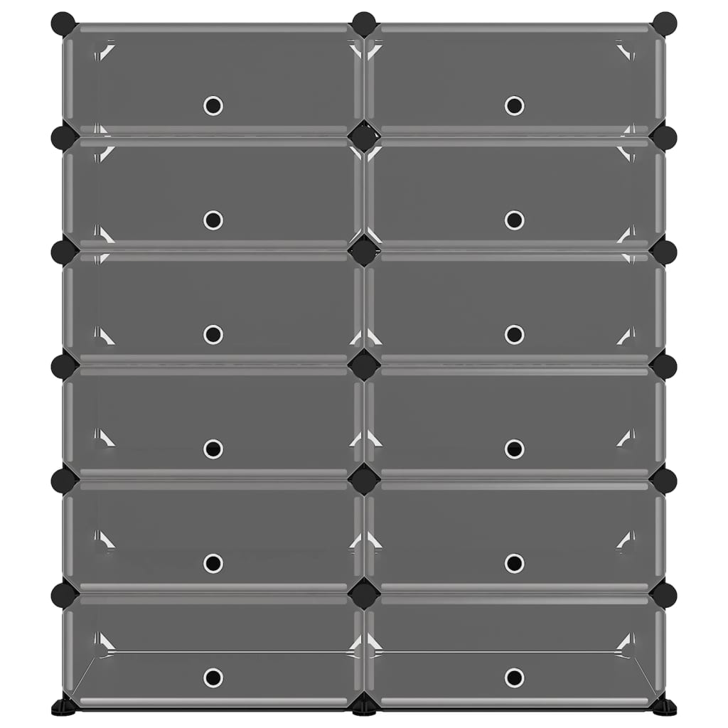 Shoe Rack | Black | Polypropylene, Steel | Large | Modular | Shoe Rack