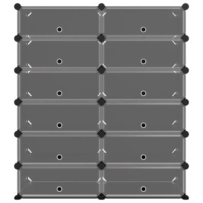 Shoe Rack | Black | Polypropylene, Steel | Large | Modular | Shoe Rack