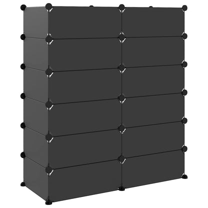 Shoe Rack | Black | Polypropylene, Steel | Large | Modular | Shoe Rack