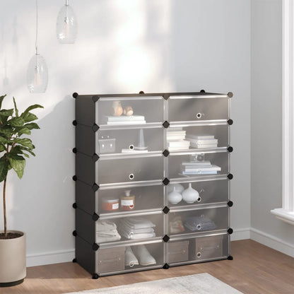 Shoe Rack | Black | Polypropylene, Steel | Large | Modular | Shoe Rack