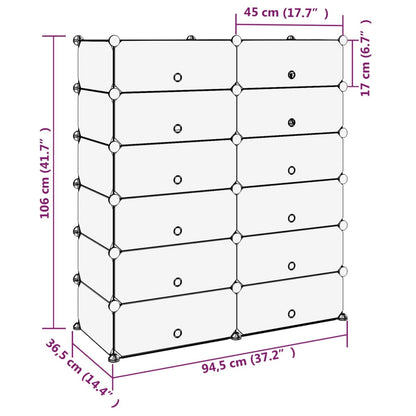 Shoe Rack Transparent 94.5x36.5x106 cm PP