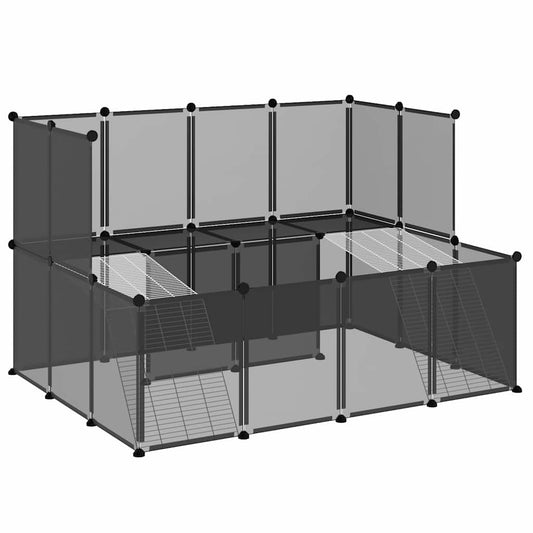 Small Animal Cage Black 143x107x93 cm PP and Steel