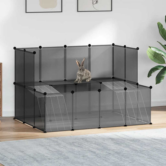 Small Animal Cage Black 143x107x93 cm PP and Steel