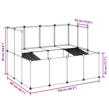 Small Animal Cage Transparent 143x107x93 cm PP and Steel