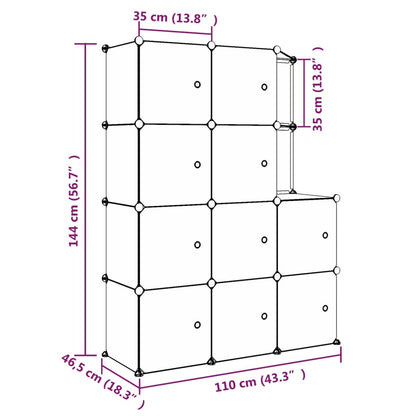 Storage Cabinet | Black | Polypropylene (PP) and Steel | Large | Modular